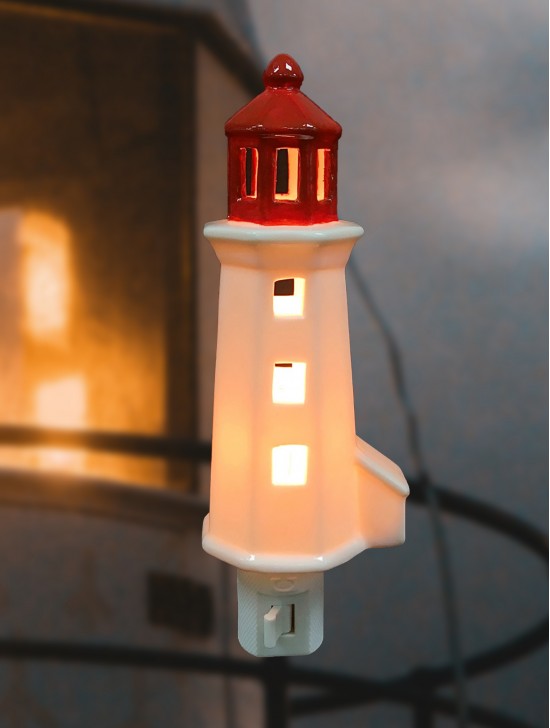Porcelain Peggy's Cove Lighthouse Night Light with Gift Box
